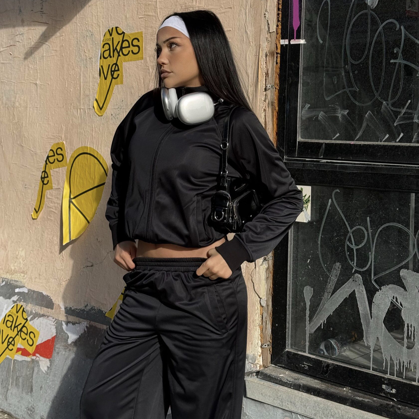 Women's Streetwear Zip-Up Jacket and Pants Set