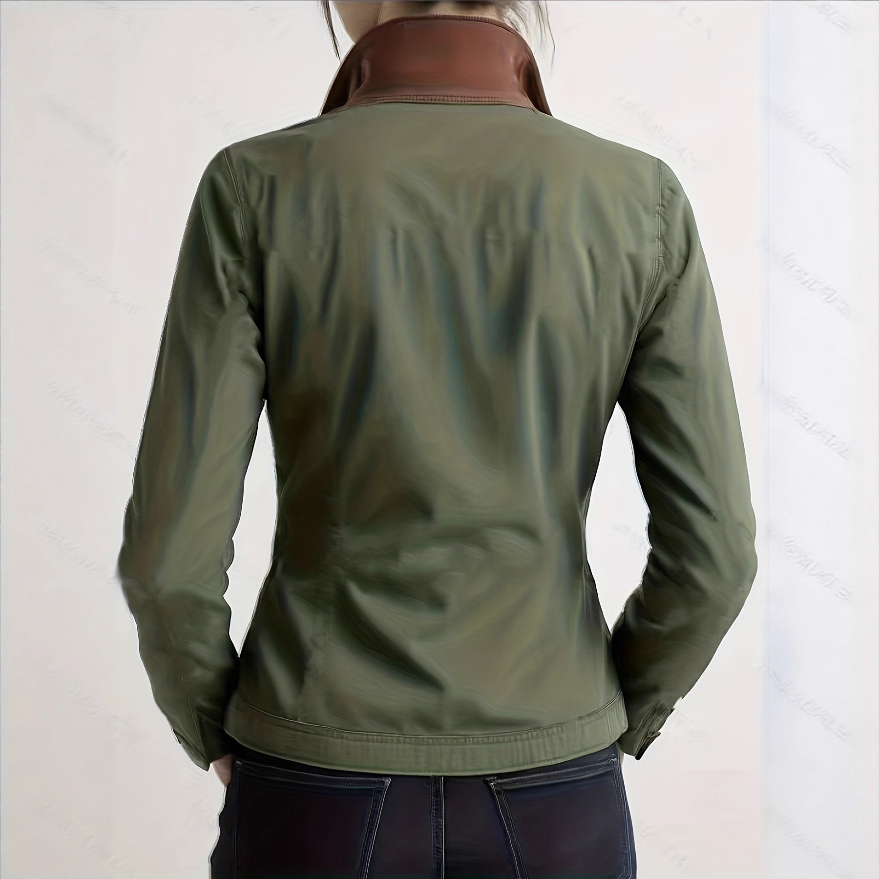 Women's Multi-Pocket Colorblock Zip Utility Jacket