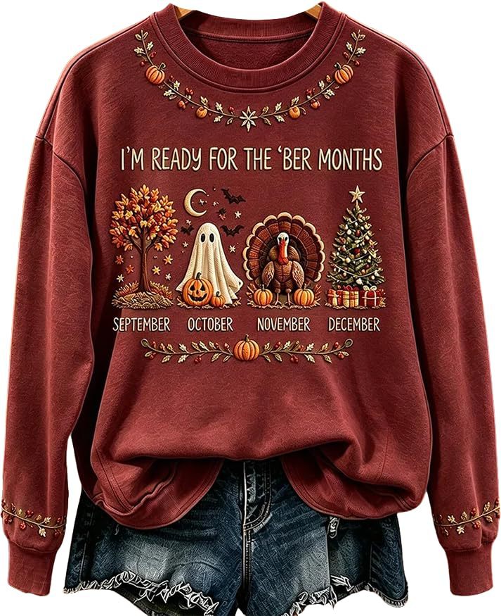 Evil Pumpkin Smiley Face Print Crewneck Long Sleeve Pullover Sweatshirt
