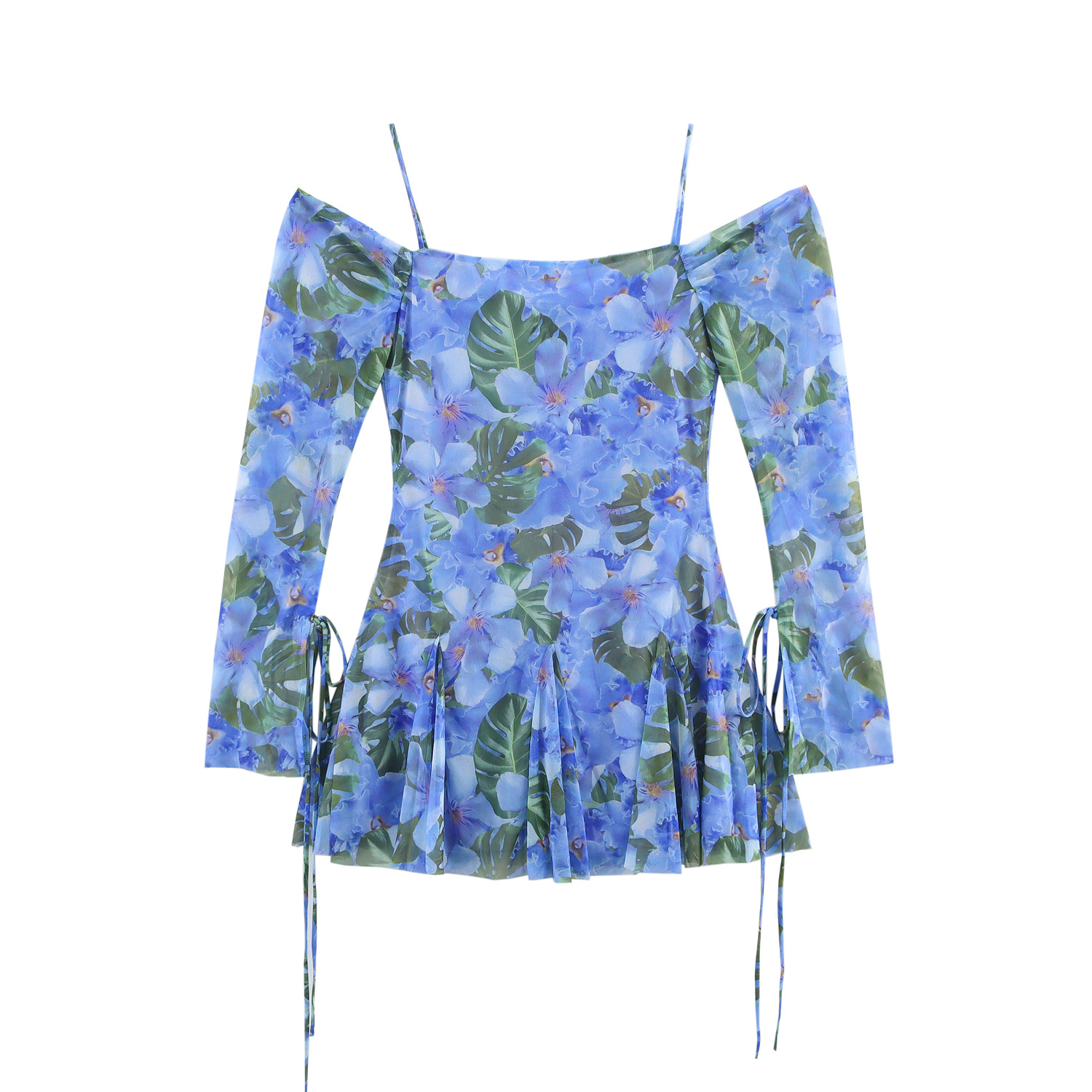 Women's French Vintage Floral Print Sleeveless A-Line Mini Dress