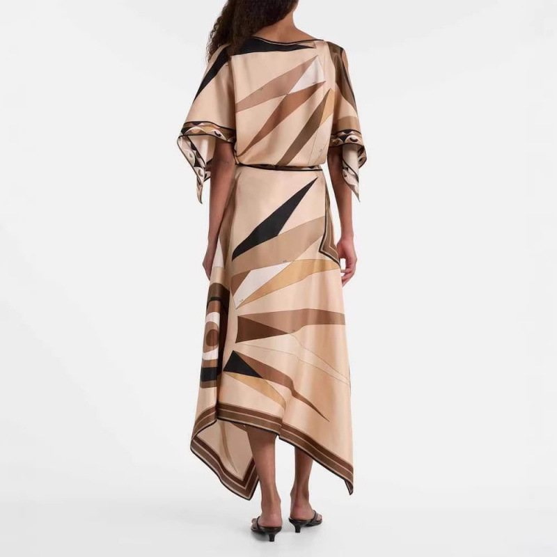 Printed Top and Asymmetrical Skirt Two-Piece Set