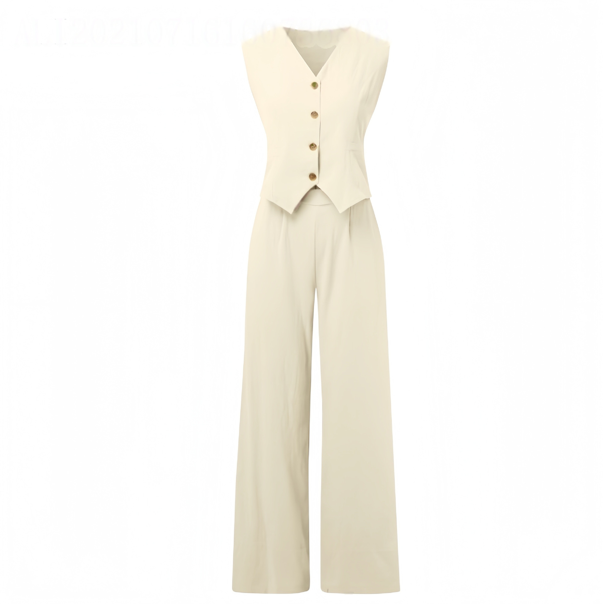 Women's Sleeveless Vest & Pants Set Cotton Linen Patchwork Casual