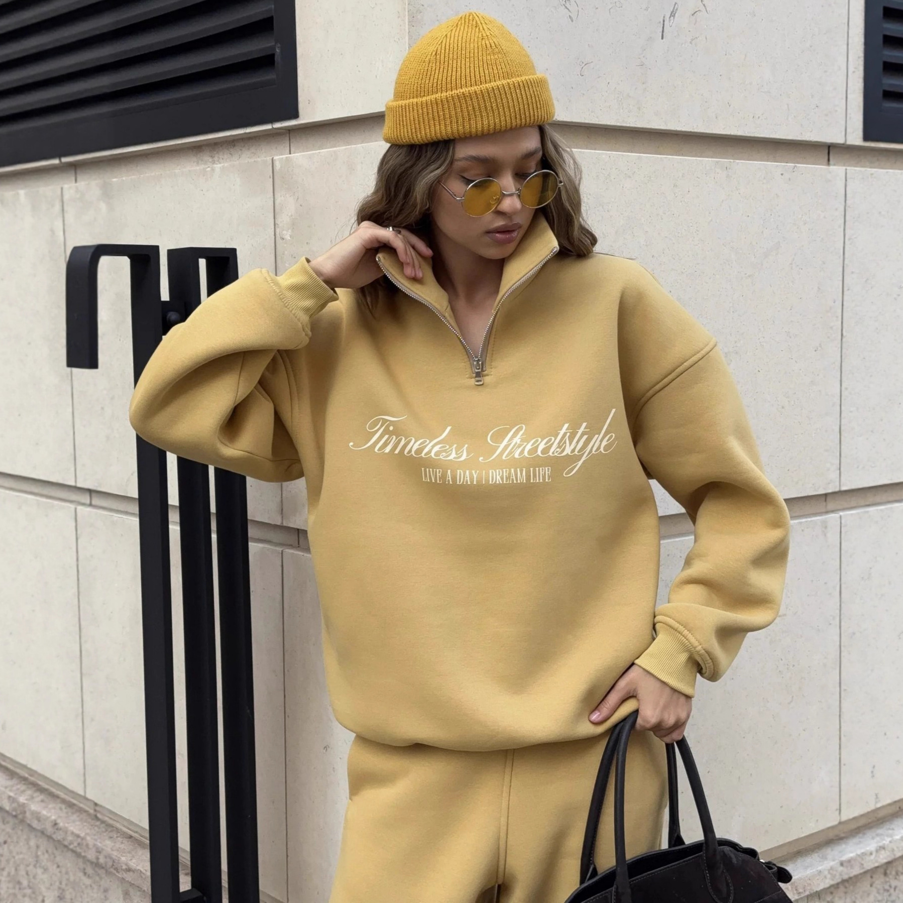 Letter Print Long Sleeve Hoodie and Pants Casual Two-Piece Set Oversize Pullover Sweatsuit