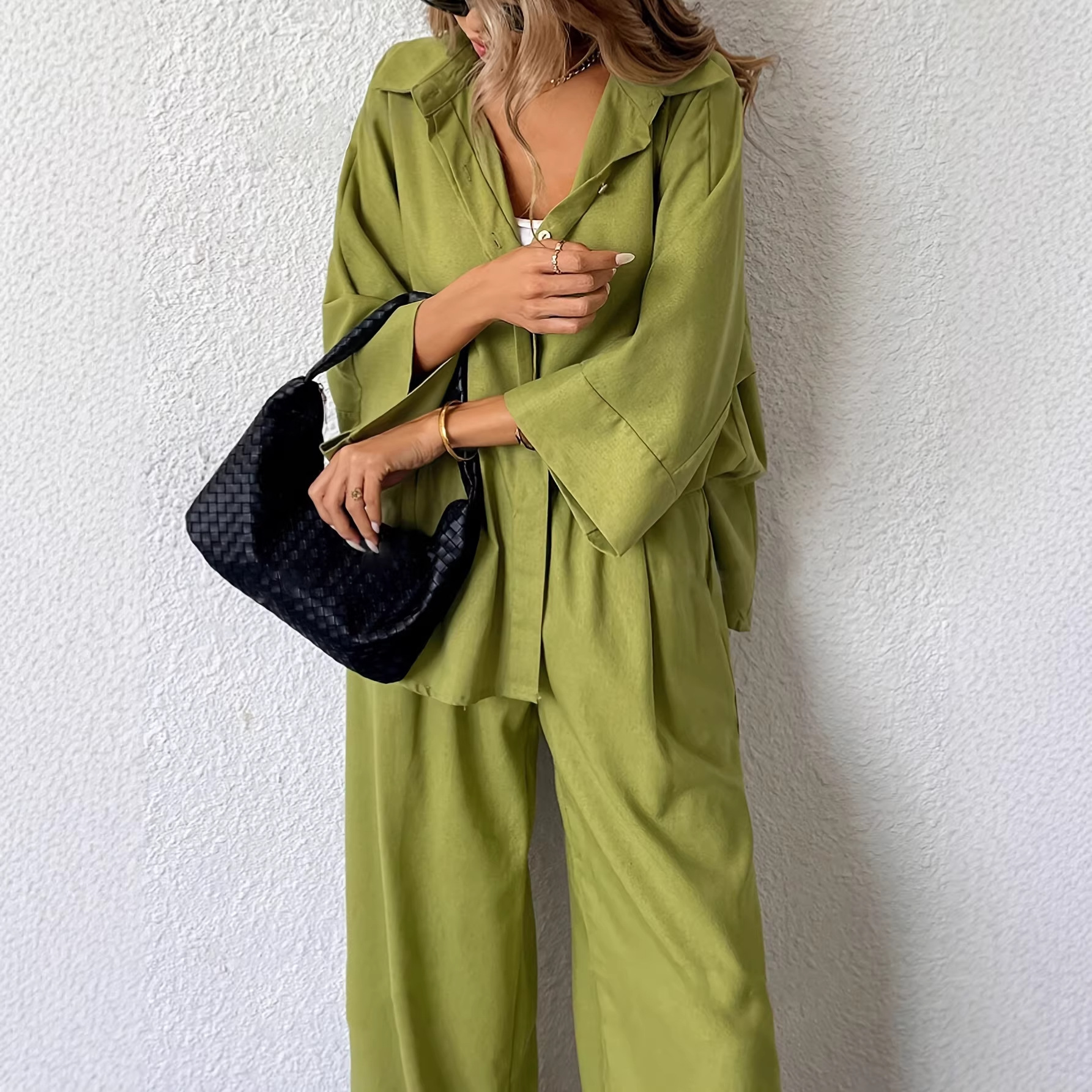 Women's Shirt and Pants Set Plus Size Loose Fit Two-Piece