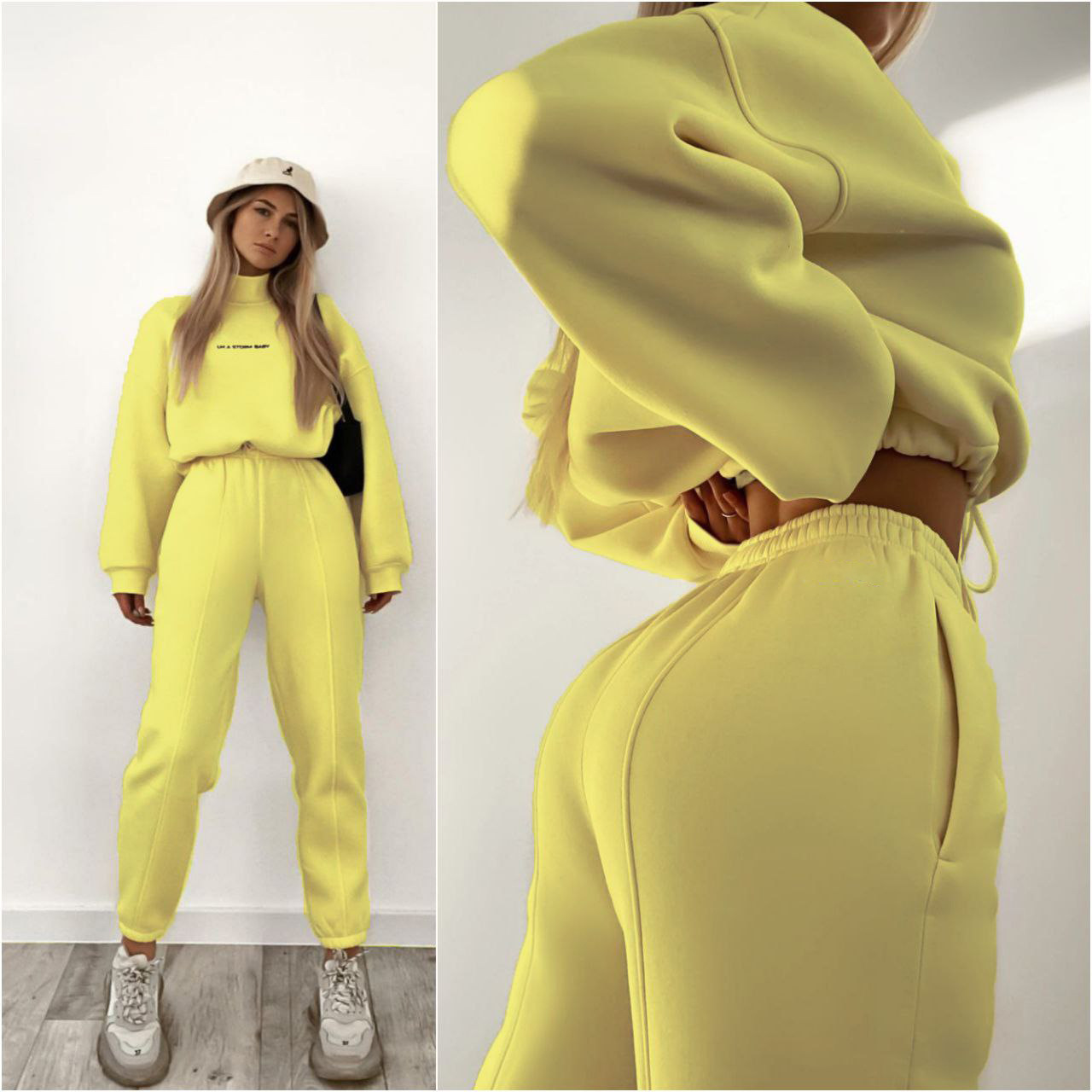 Women's Printed Long-Sleeve Sweatshirt and Pants Two-Piece Set