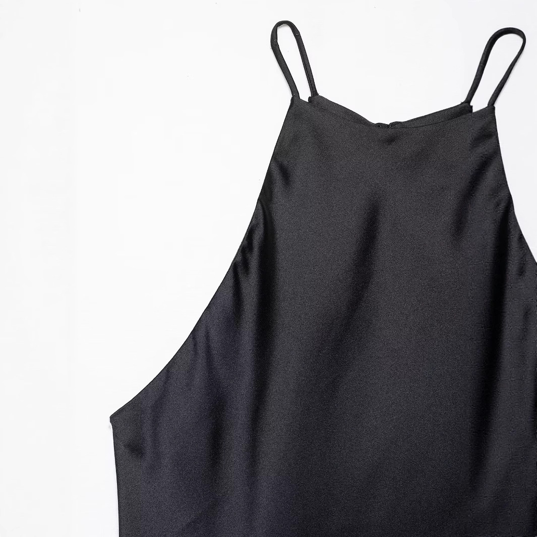 Silk Satin Halter Neck Midi Dress