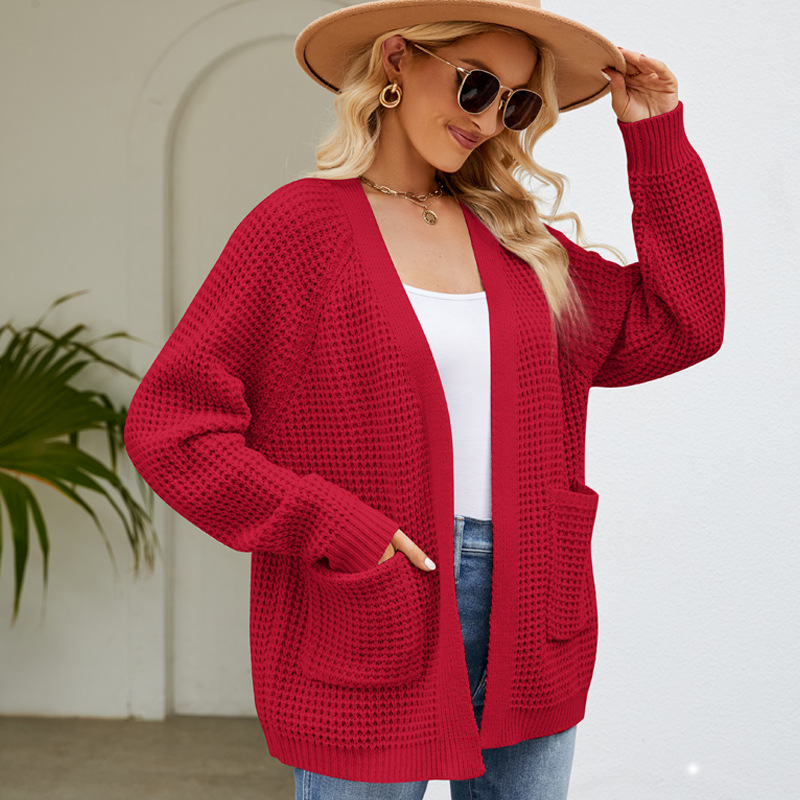 Women's Knit Cardigan Sweater Coat V-Neck Loose Fit