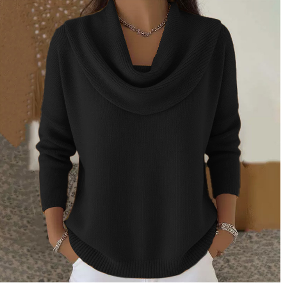 Women's Solid Color Long Sleeve Knit Sweater