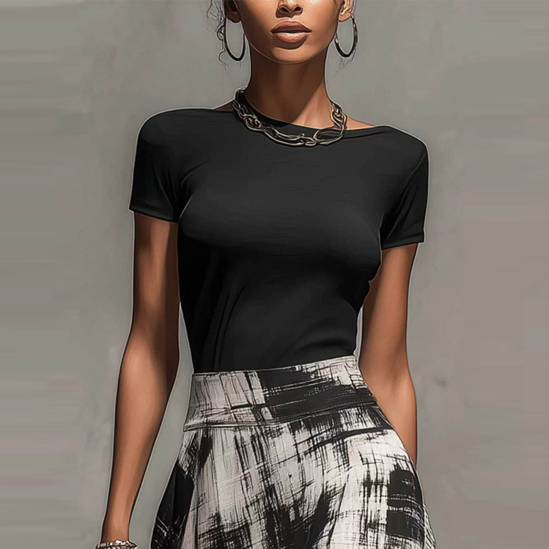 Women's Colorblock Knit Top and Midi Skirt Two-Piece Set