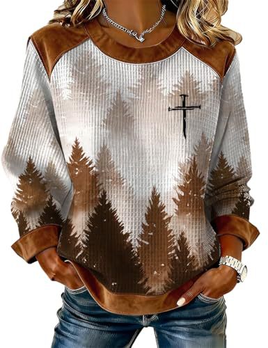 Women's Cross Colorful Print Crewneck Sweatshirt
