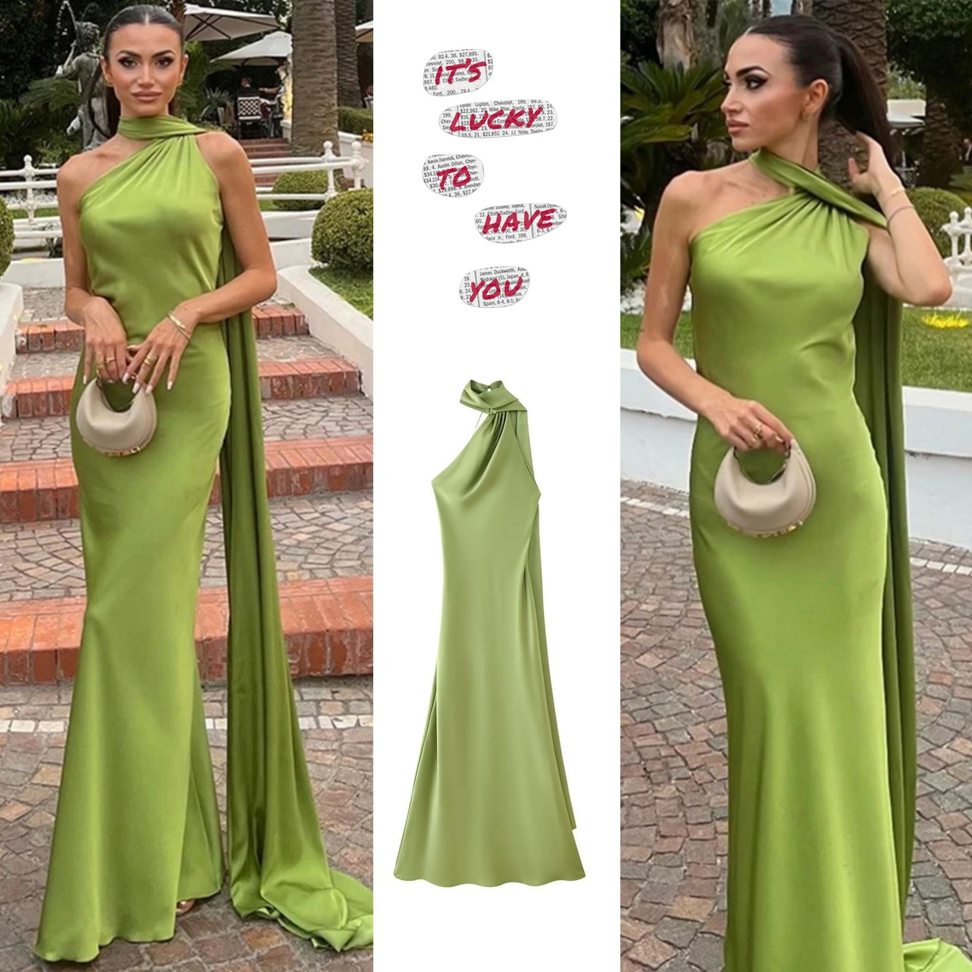 Women's Elegant Open-Back Halter Maxi Dress with Tie Detail