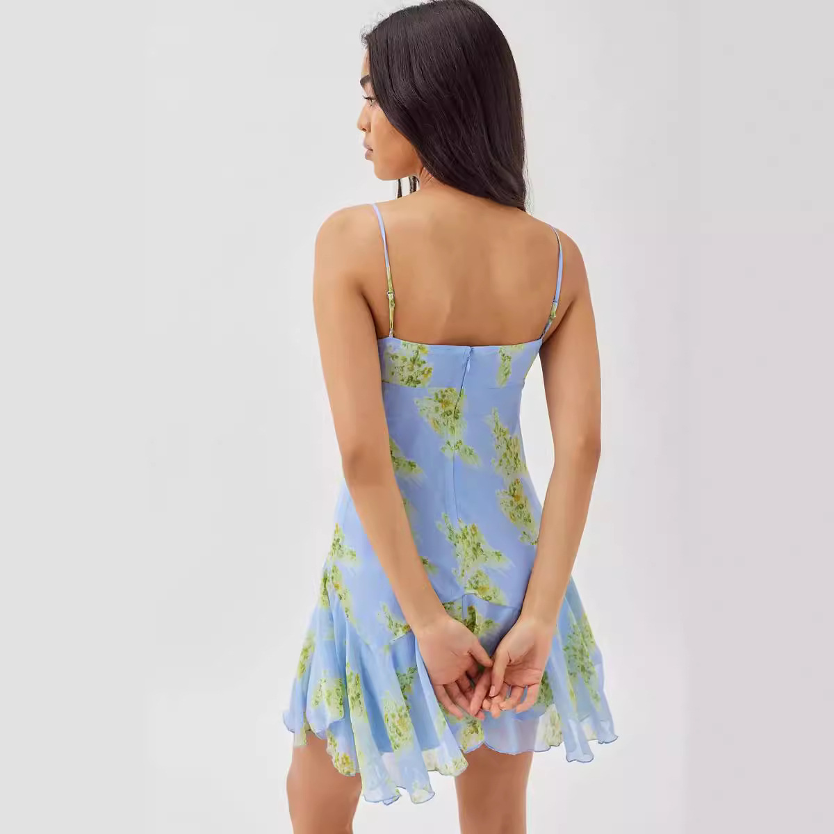 Women's Digital Print Cami Nightdress Pleated Mini Dress