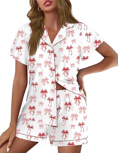 Women's Cuban Collar Polka Dot Leopard Print Short Sleeve Loungewear Set