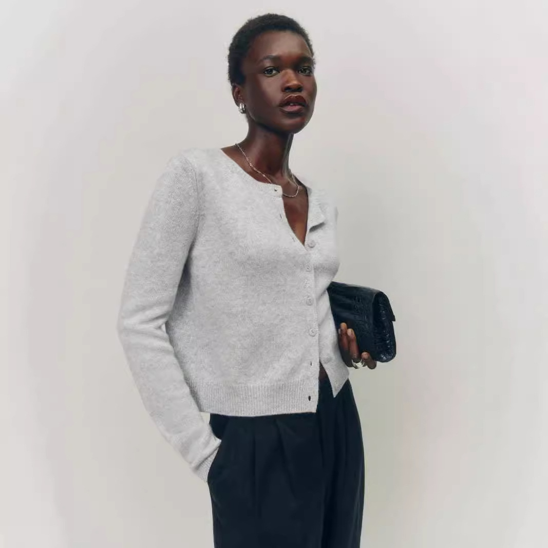 Women's Long Sleeve Button-Up Knit Cardigan