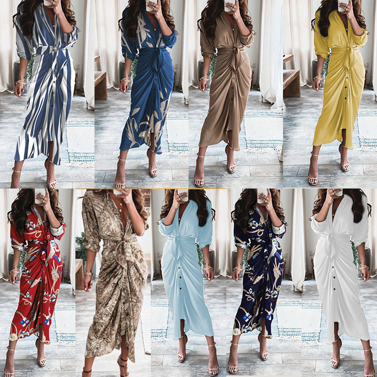 Women's Summer Tie-Waist Long Dress