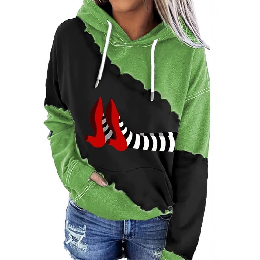 Women's Red High Heel Print Hoodie