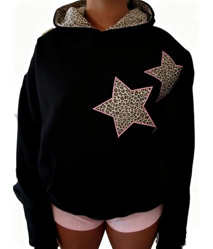 Women's Star Leopard Print Casual Hoodie