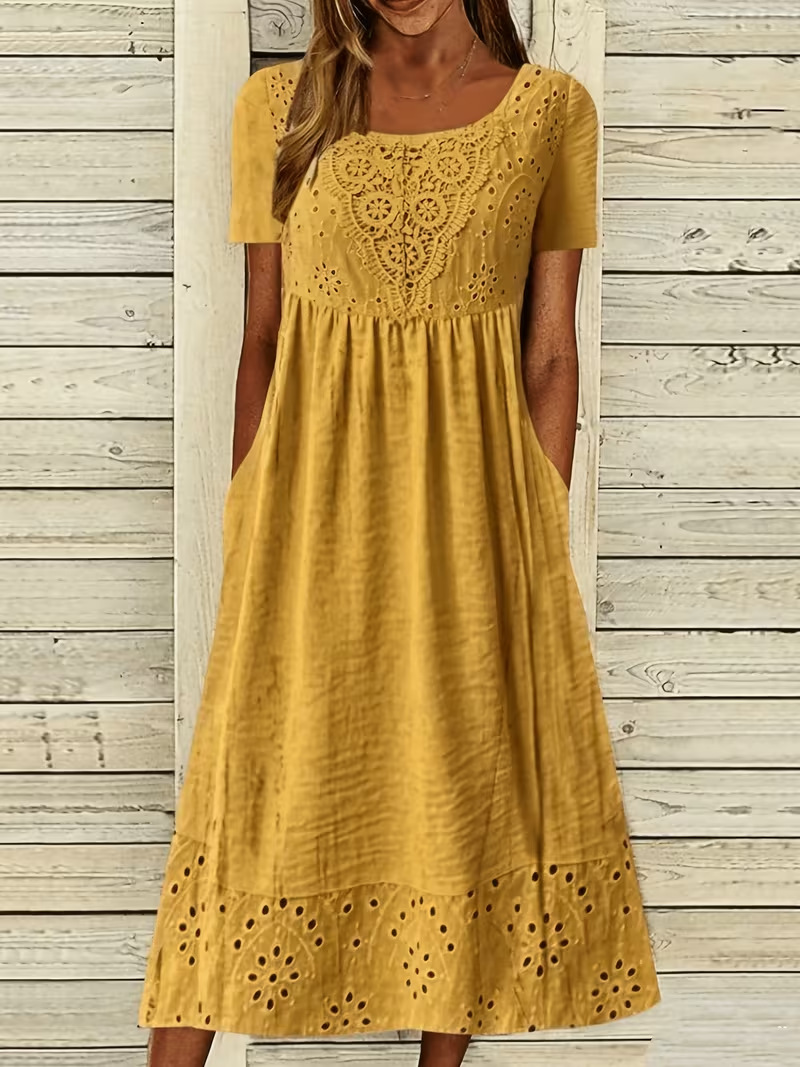 Women's Elegant Floral Print Pleated Midi Dress