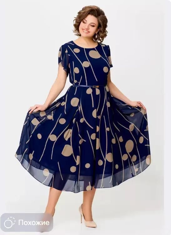 Floral Chiffon Short Sleeve Round Neck Midi Dress