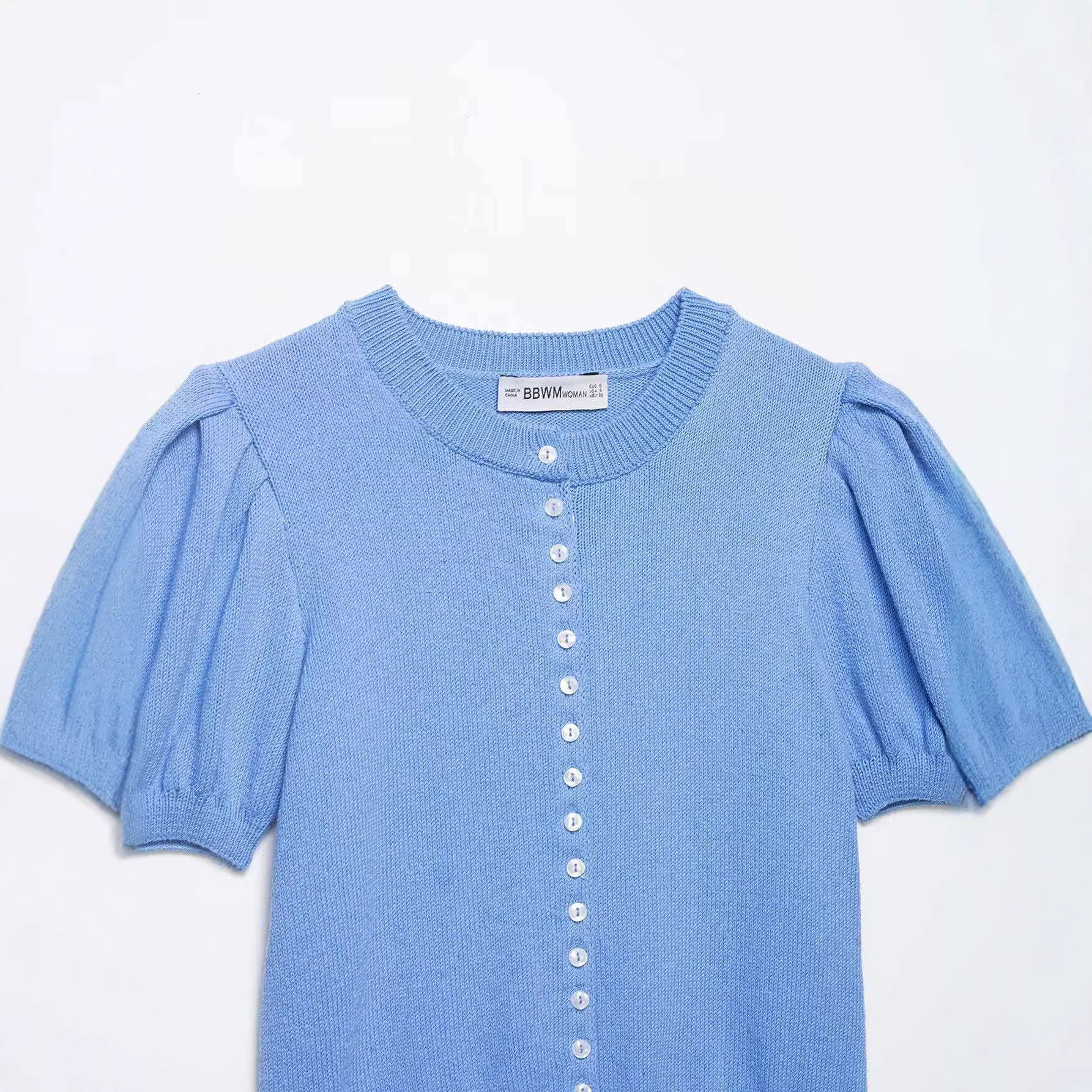 Women's Summer Crewneck Half-Sleeve Knit Cardigan