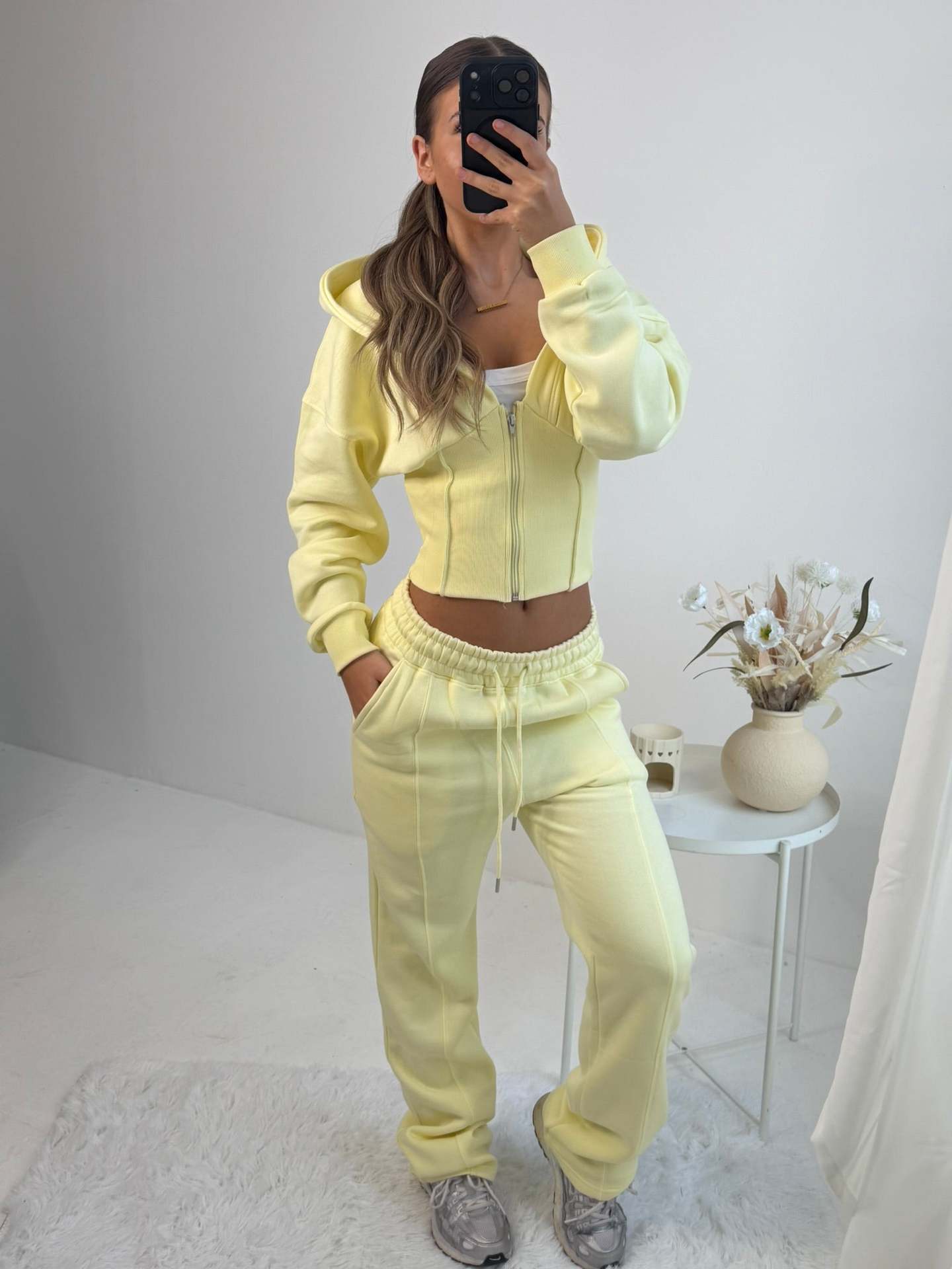 Women's Colorblock Zip Cardigan & Tie Pants Set