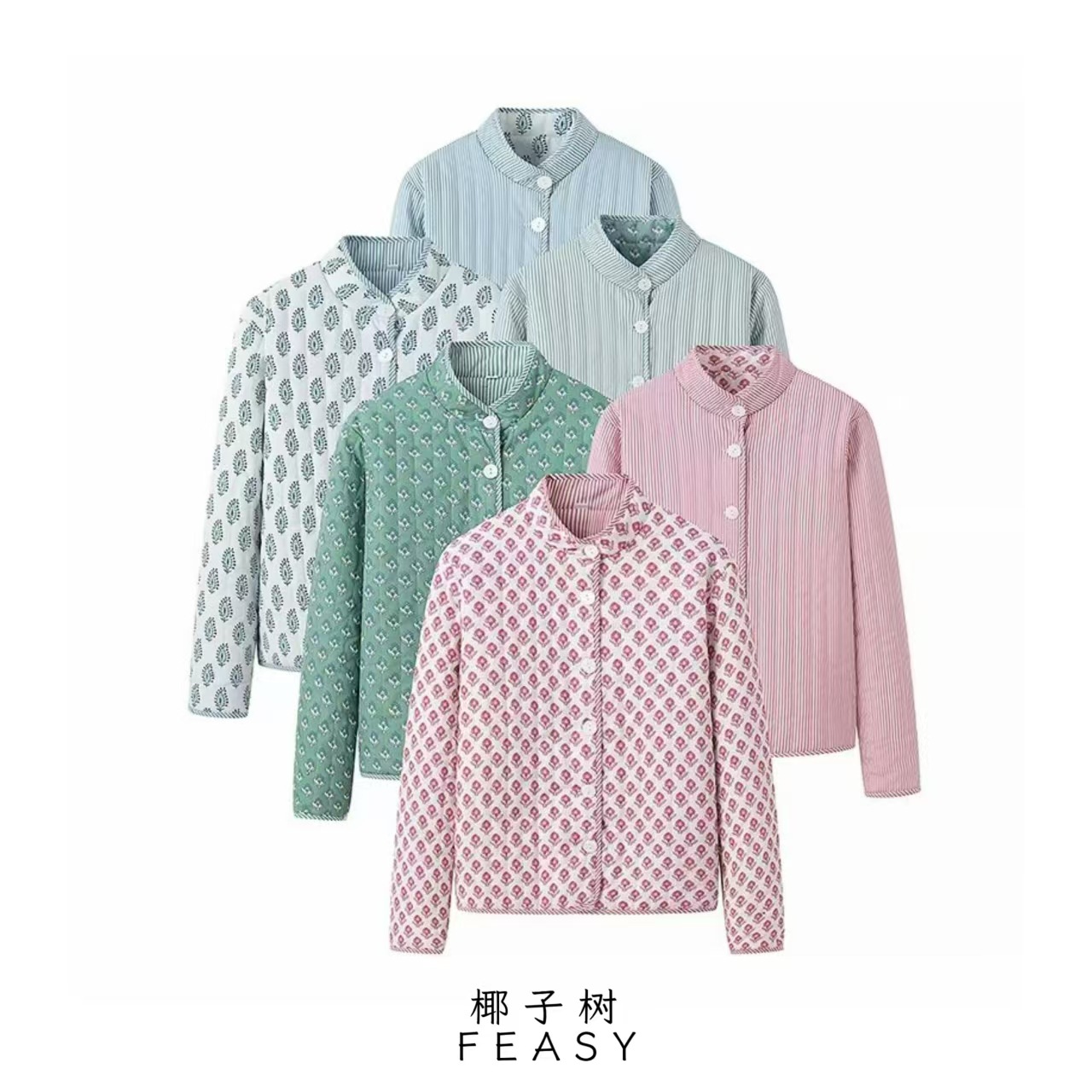 Women's Reversible Printed Cotton Padded Jacket Streetwear