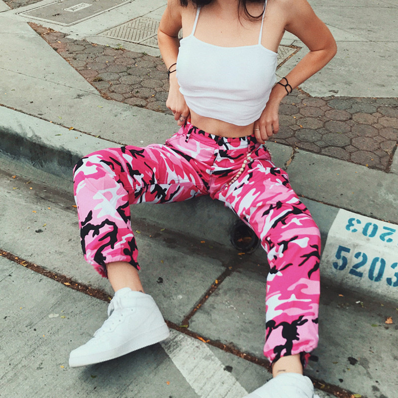 Camouflage Cargo Denim Harem Pants