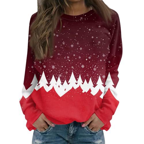 Women's Christmas Snowman Reindeer Print Sweatshirt