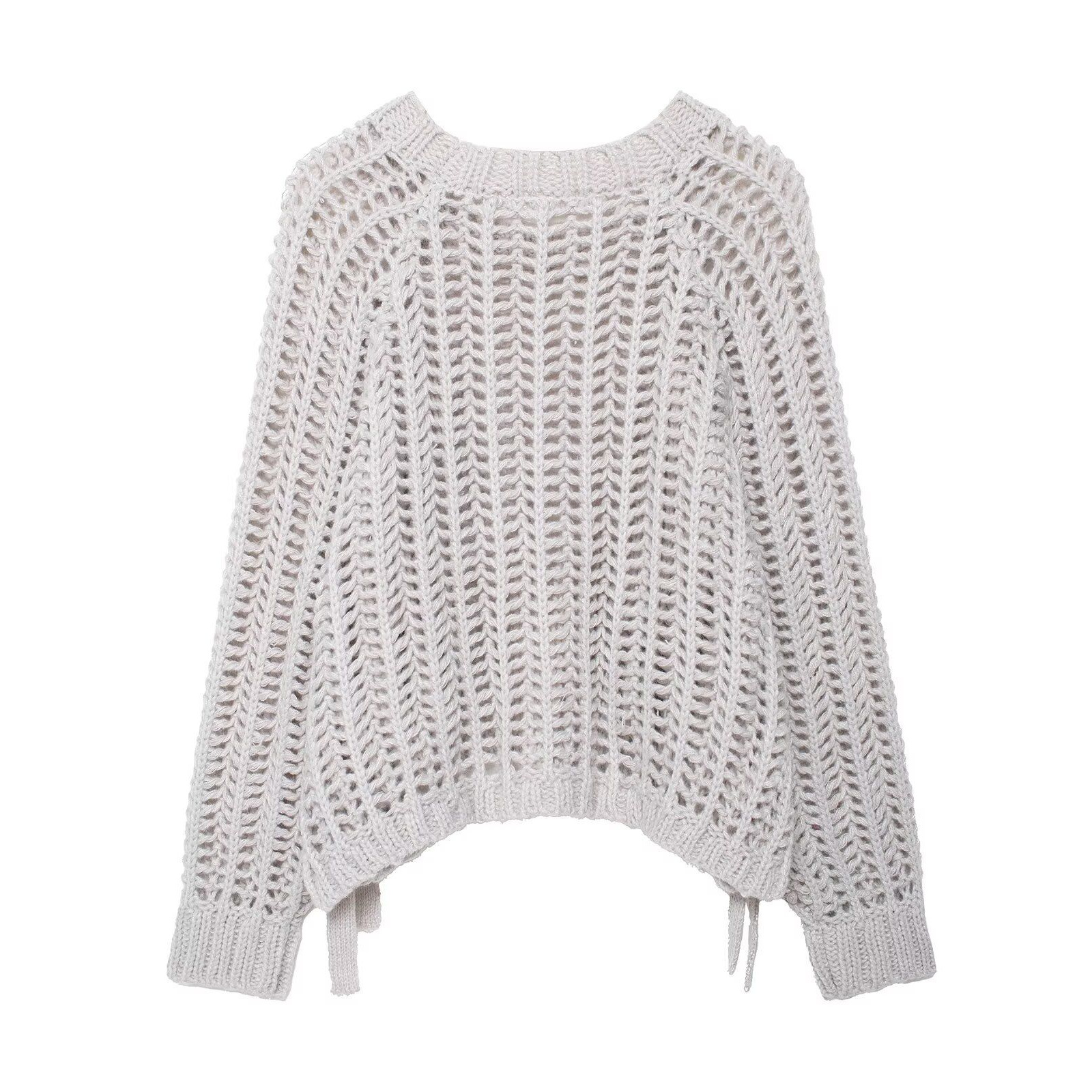 Women's Casual Chunky Knit Open-Front Cardigan with Side Detail