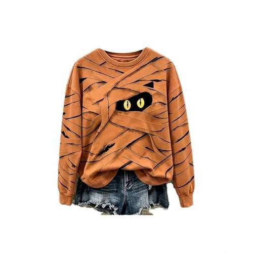 Women's Lace-Up Eye Print Casual Hoodie