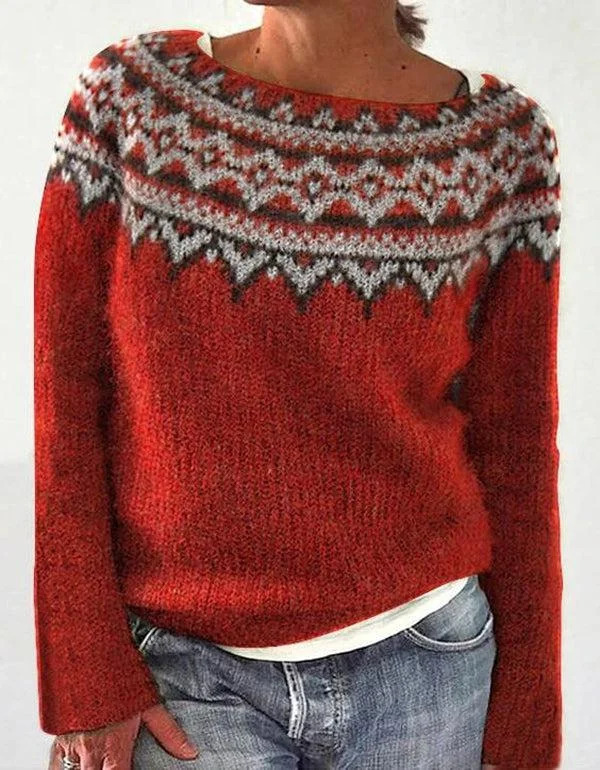 3D Print Women's Crewneck Pullover Sweater Long Sleeve Knit Top