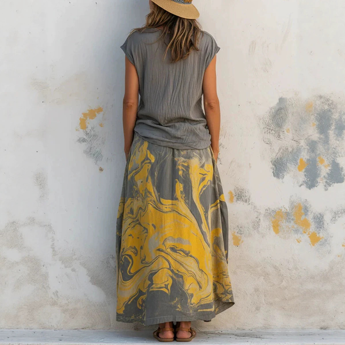 Women's Printed Tank Top and Wide-Leg Pants Two-Piece Set