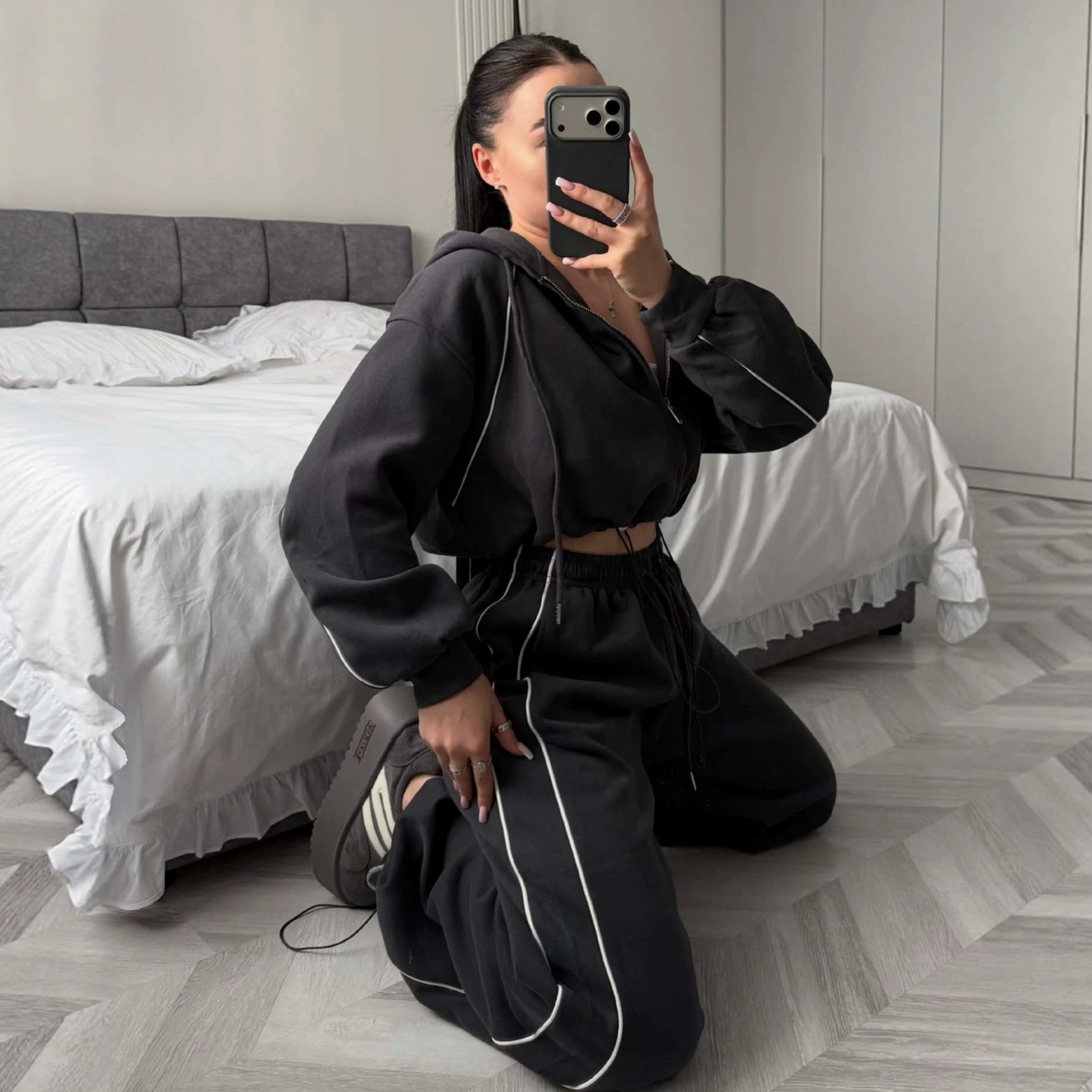 Women's Casual Colorblock Pullover Sweatshirt Two-Piece Set