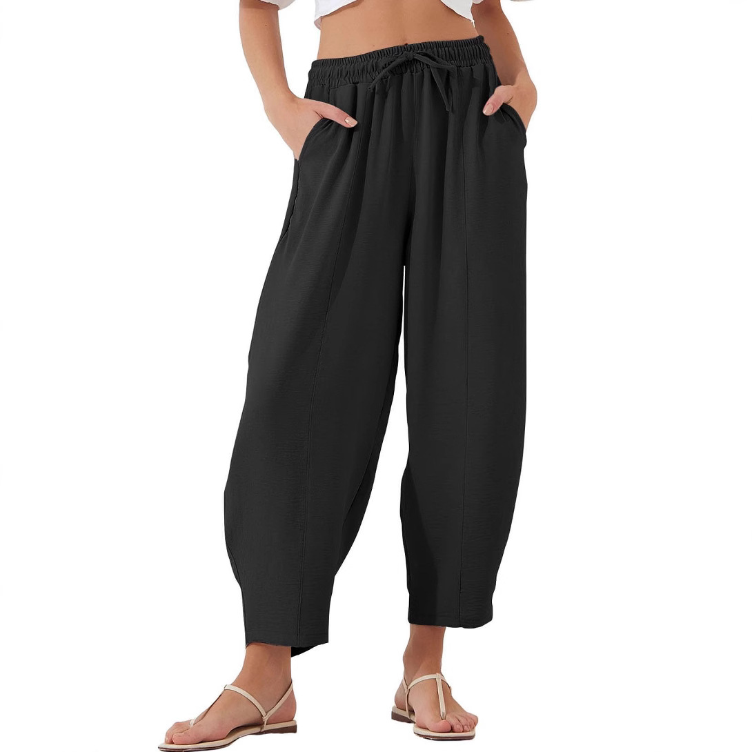Pleated Mid-Rise Straight-Leg Cropped Pants