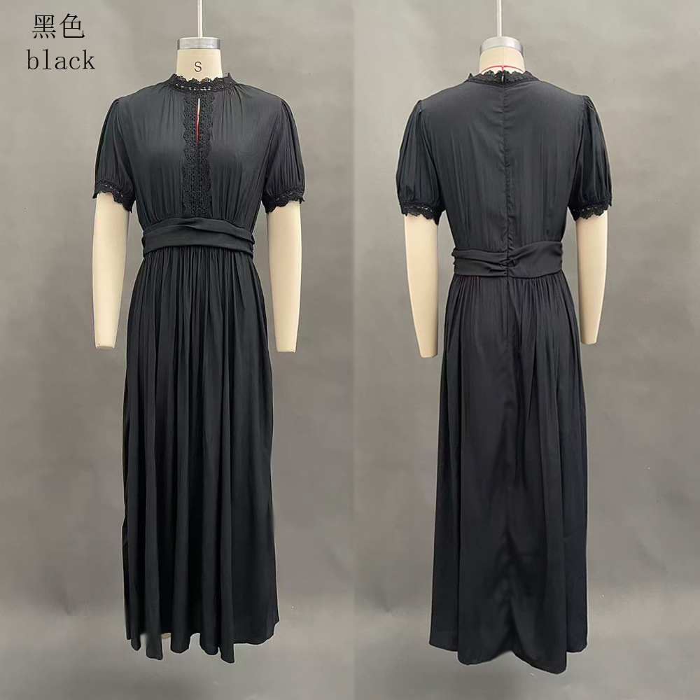 V-Neck Waist-Cinched Ruffle Flowy Midi Dress
