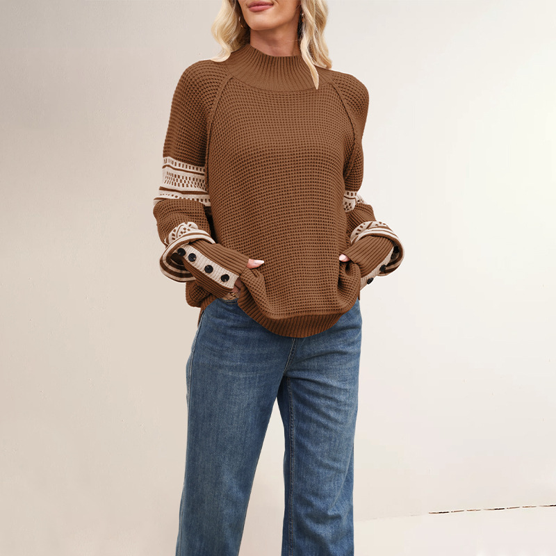 Women's Half-Turtleneck Knit Pullover Sweater