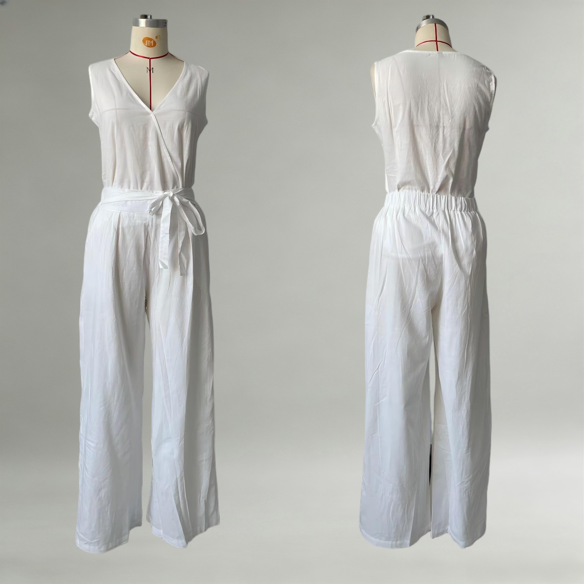 Women's Sleeveless Tank Top and High-Waist Wide-Leg Pants Two-Piece Set