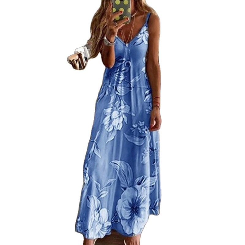 Women's Slimming Long Floral Cami Dress