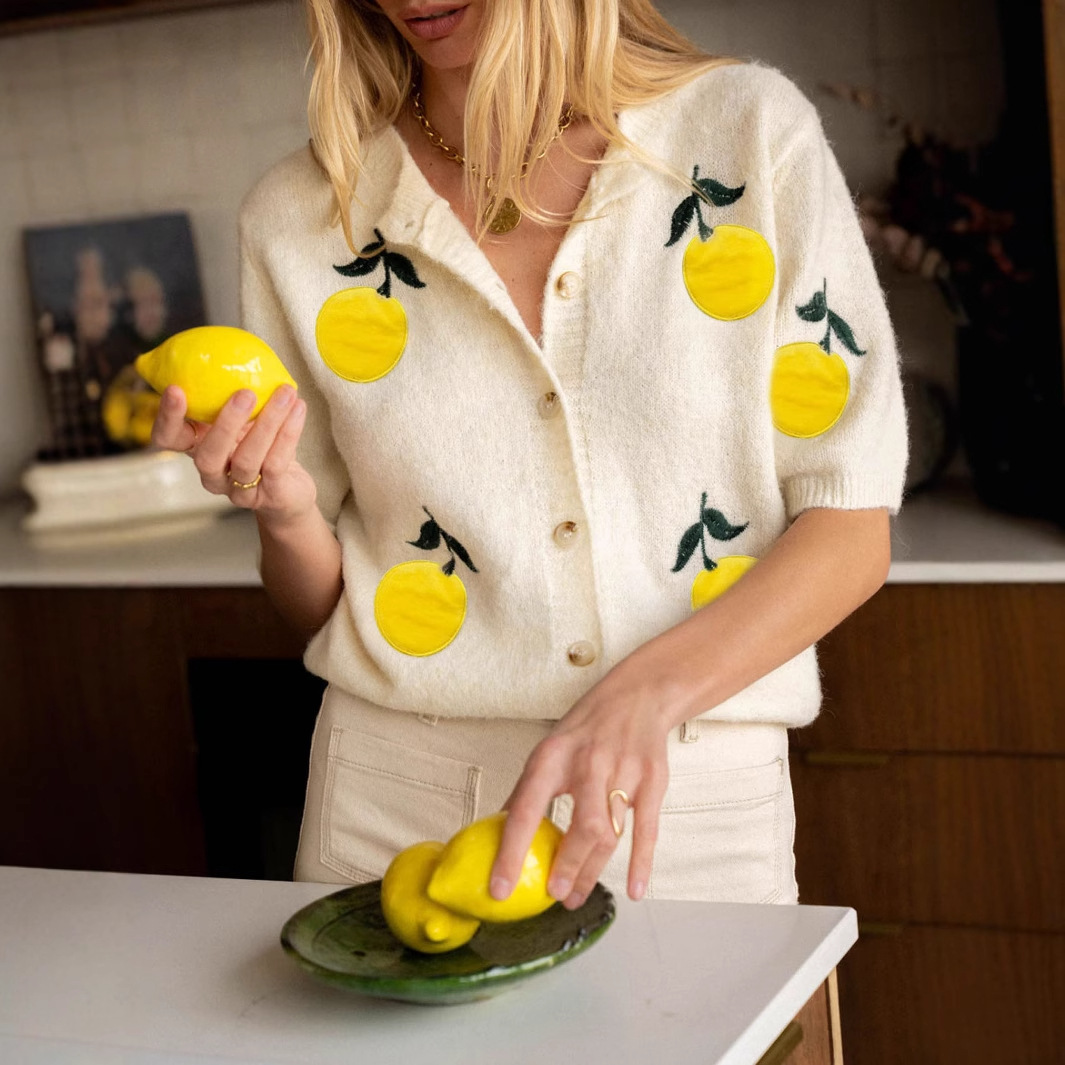 Sweet Short Sleeve Knit Cardigan Top for Women
