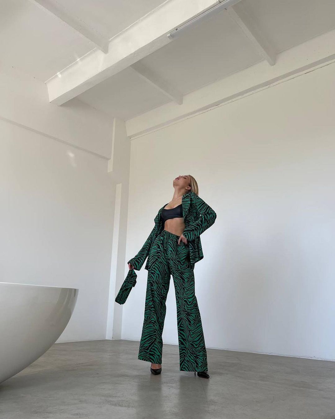 Striped Long-Sleeve Loungewear Set with Tie Shirt and Pants