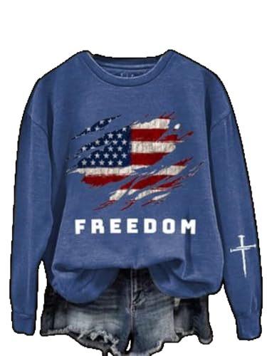 Women's American-Style Freedom Graphic Crewneck Sweatshirt