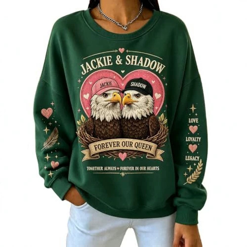Women's Pumpkin Eagle Letter Heart Print Casual Sweatshirt
