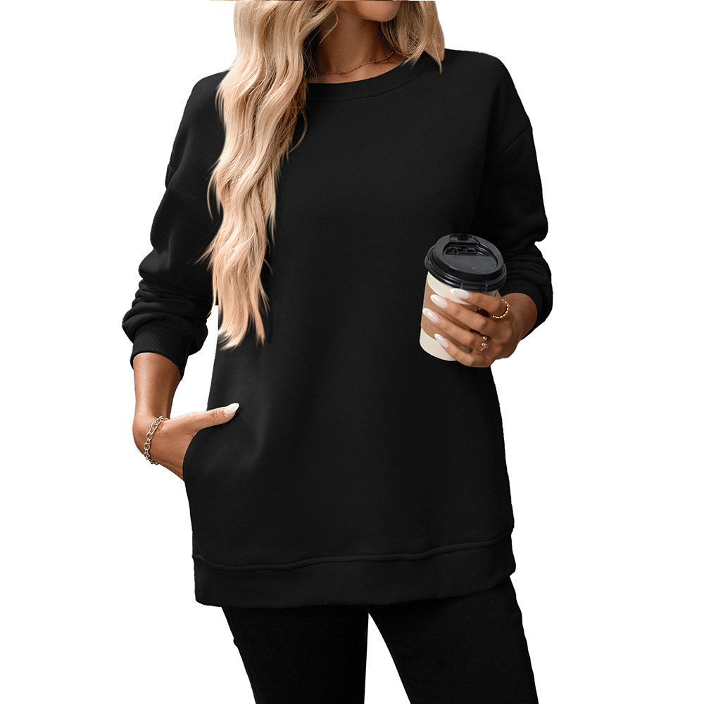 Women's Fleece Crewneck Pullover Sweatshirt Y2K Colorblock