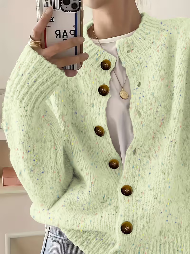 Women's Single-Breasted Knit Cardigan Short Sweater Jacket