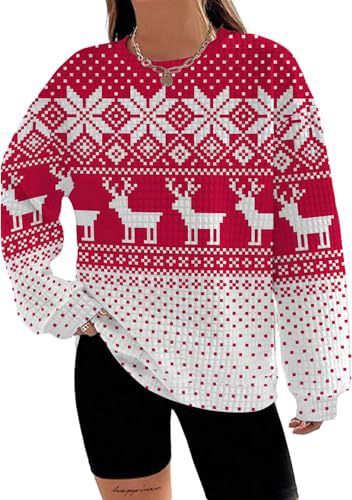 Women's Snowman Reindeer Heart Letter Print Crewneck Sweatshirt