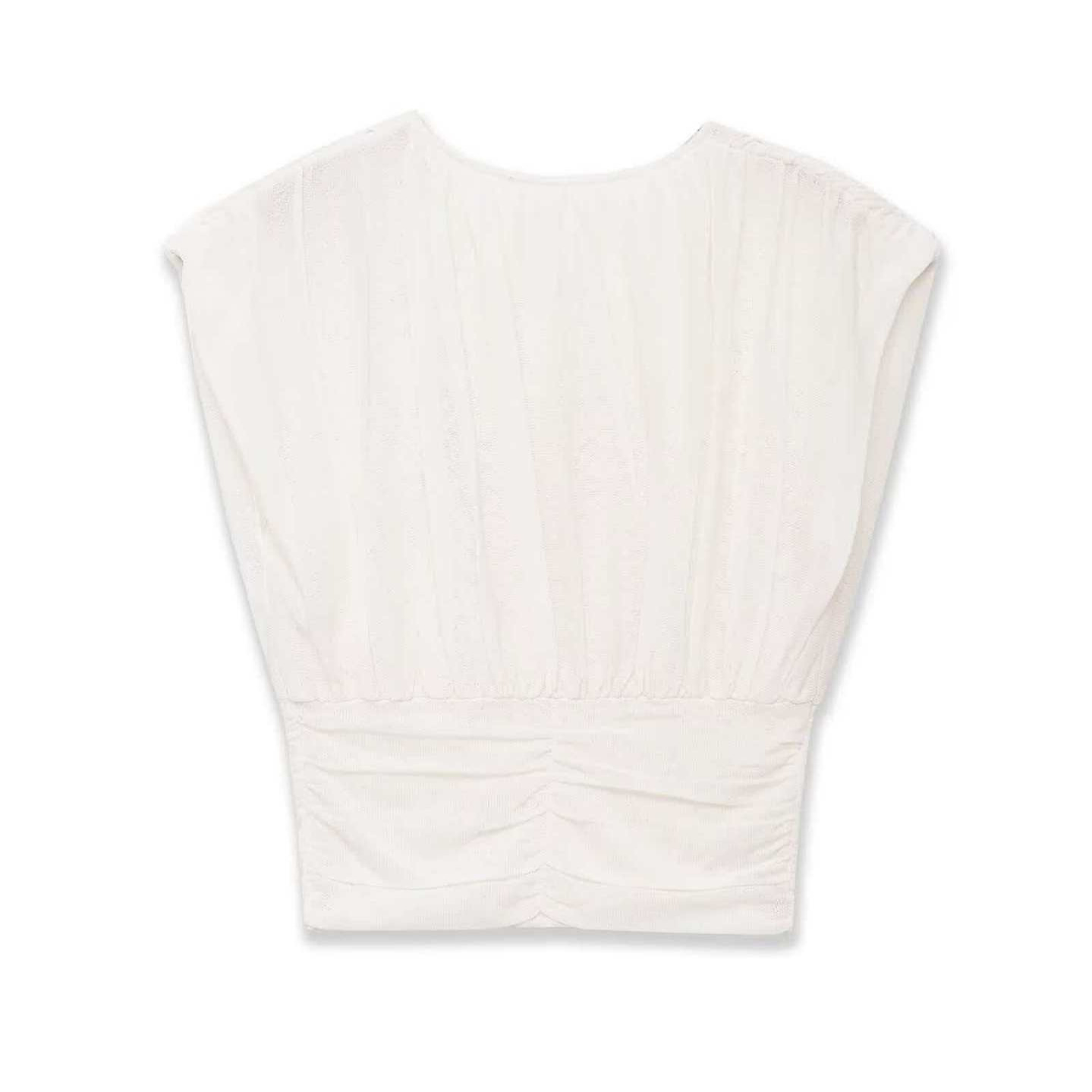 Women's Sleeveless Pleated Knit Tank Top