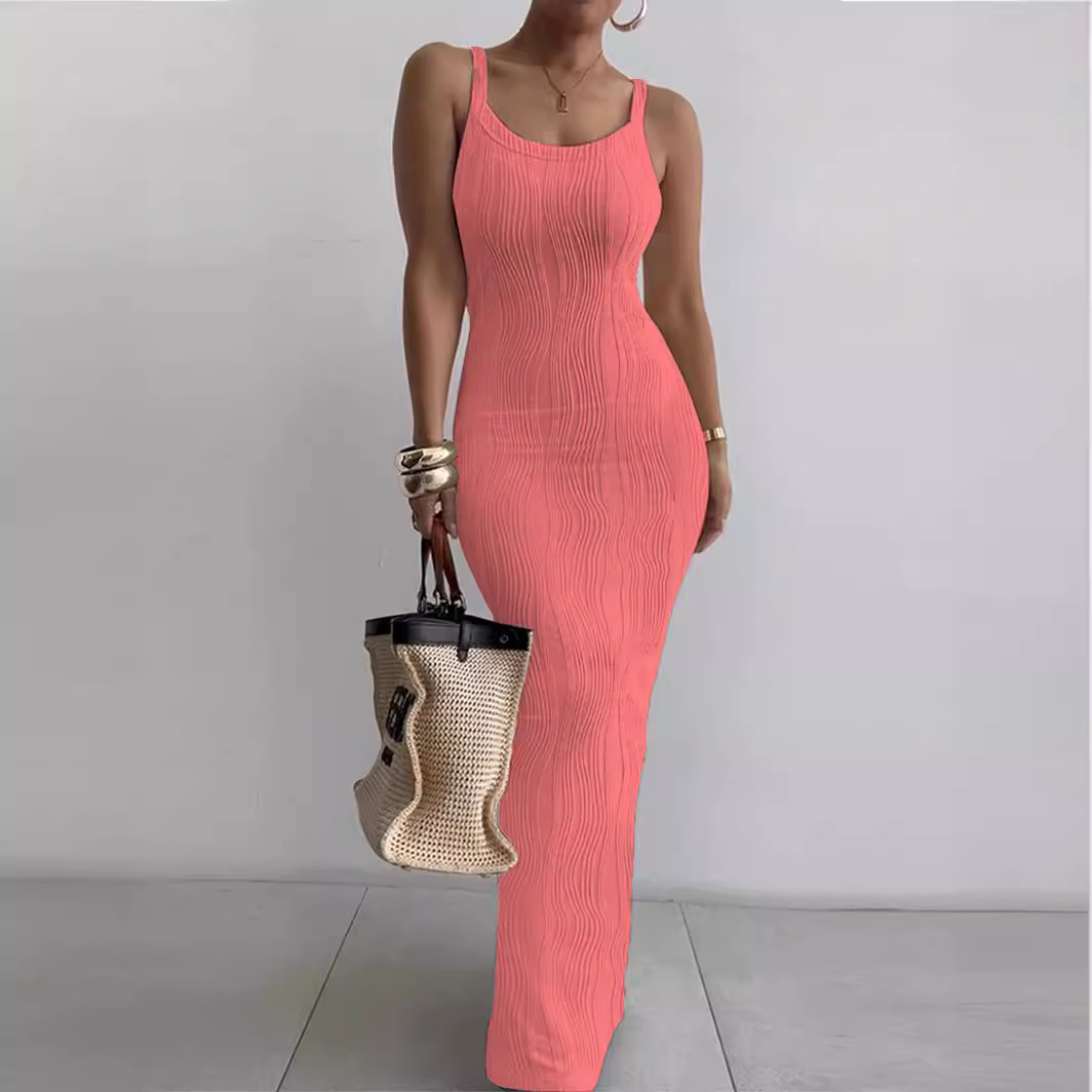 Sleeveless Bodycon V-Neck Long Dress