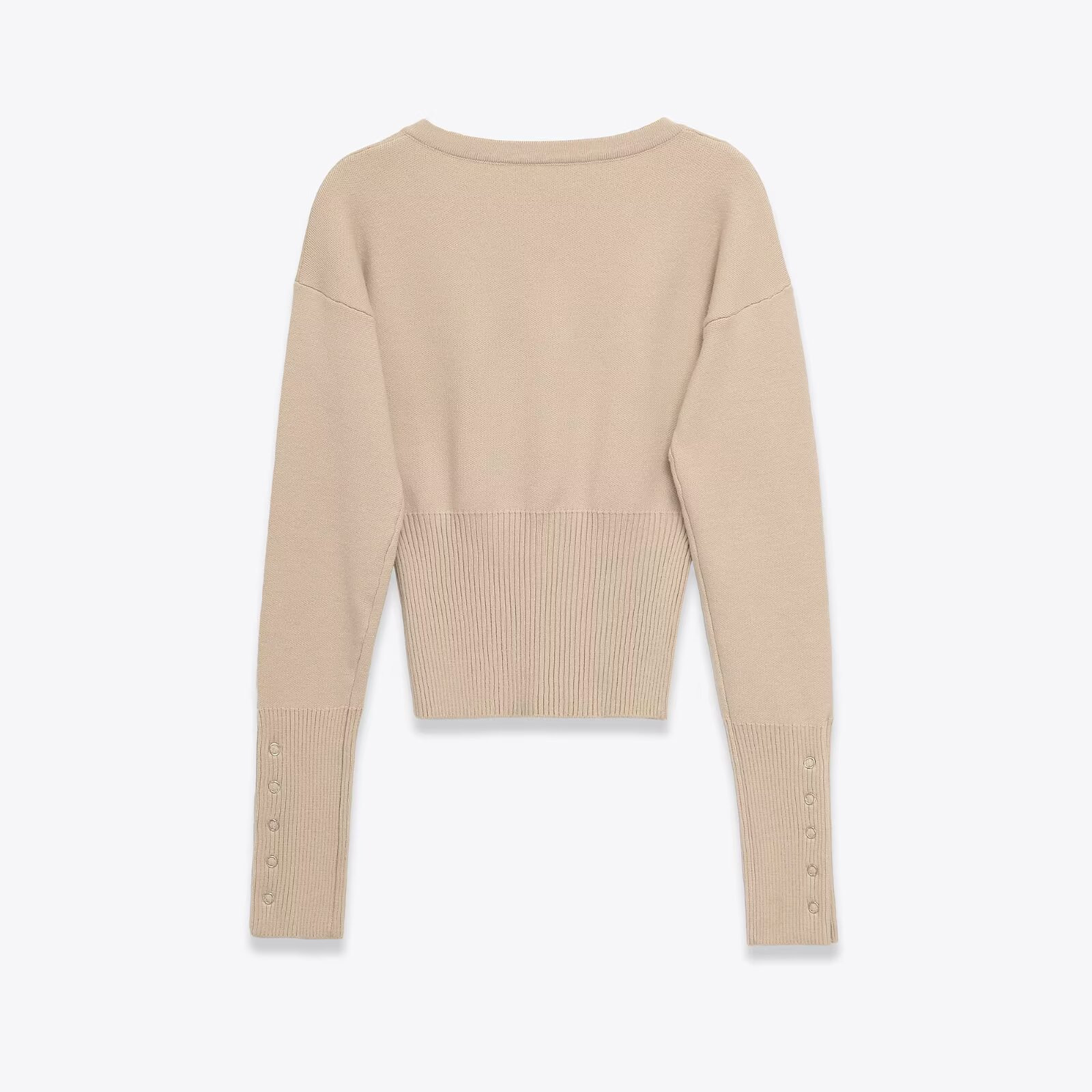 Women's Retro High-Waist Cropped Knit Cardigan
