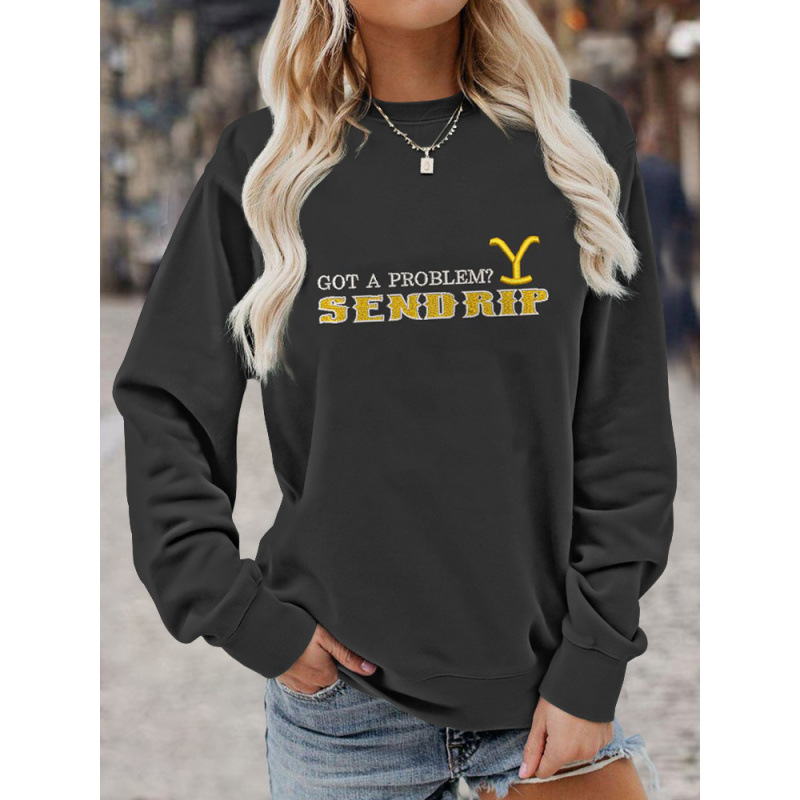 3D Print Crewneck Pullover Hoodie Women's Casual Sweatshirt