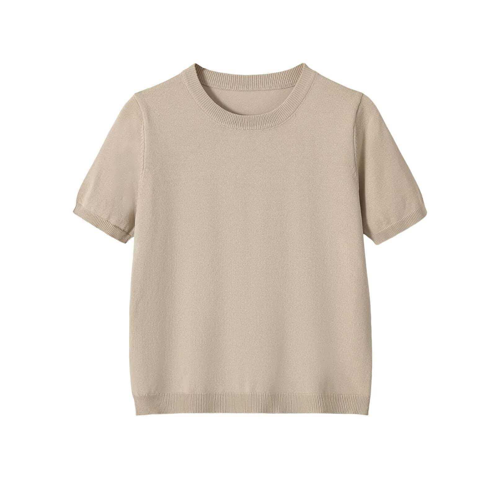 Women's Striped Crewneck Short Sleeve Knit Top